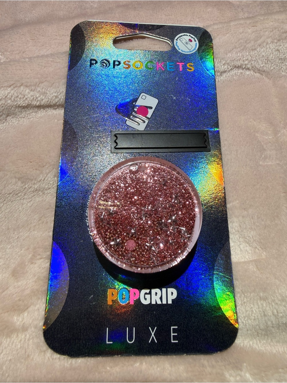 PopSocket PopGrip Luxe Rose Gold Glitter Phone Grip